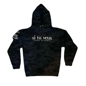 Si Tu Veux Men’s Black Army Hoodie